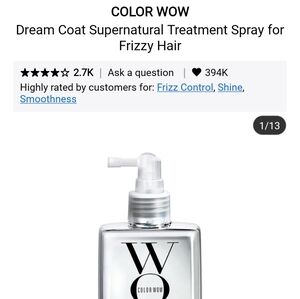 NWT COLOR WOW DREAM COAT SUPERNATURAL TREATMENT SPRAY FOR FRIZZY HAIR